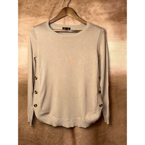 Lety & Me Beige Button Side Sweater Stitch Fix Medium